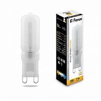 Лампа светодиодная Feron LB-431 JCD Капсула G9 220В 7Вт 3000К картинка 